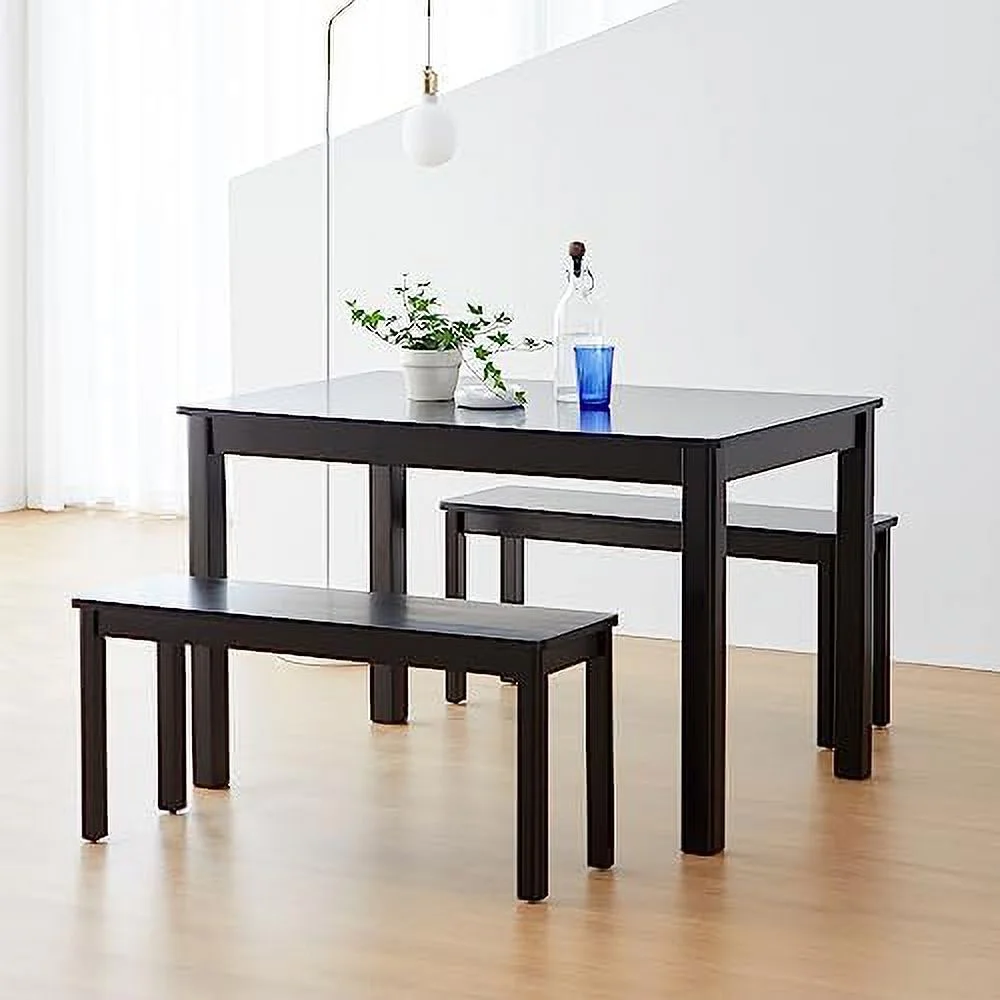 YZboomLife Cabin 37.4" Wooden Dining Bench/Small Modern Farmhouse Malaysian Oak Wood Bench (Natural)