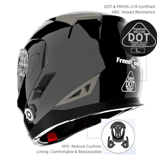 Motorcycle Bluetooth Helmet FreedConn BM2-S Flip Up Modular Bluetooth Motorcycle Helmet Voice Dial 500M 2-3 Riders DOT Motorcycle Helmet with Bluetooth