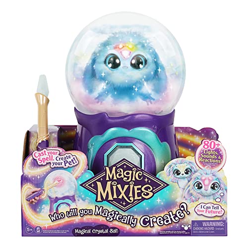 Magic Mixies Magical Misting Crystal Ball with Interactive 8 inch Blue Plush Toy and 80+ Sounds and Reactions