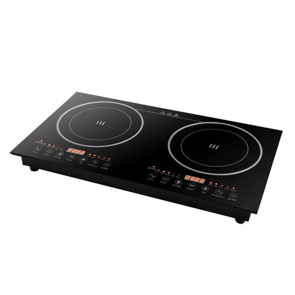 OUKANING 1200W+1200W Dual Burners Electric Cooker Burner Stove Cooktop Stove Cooker Black