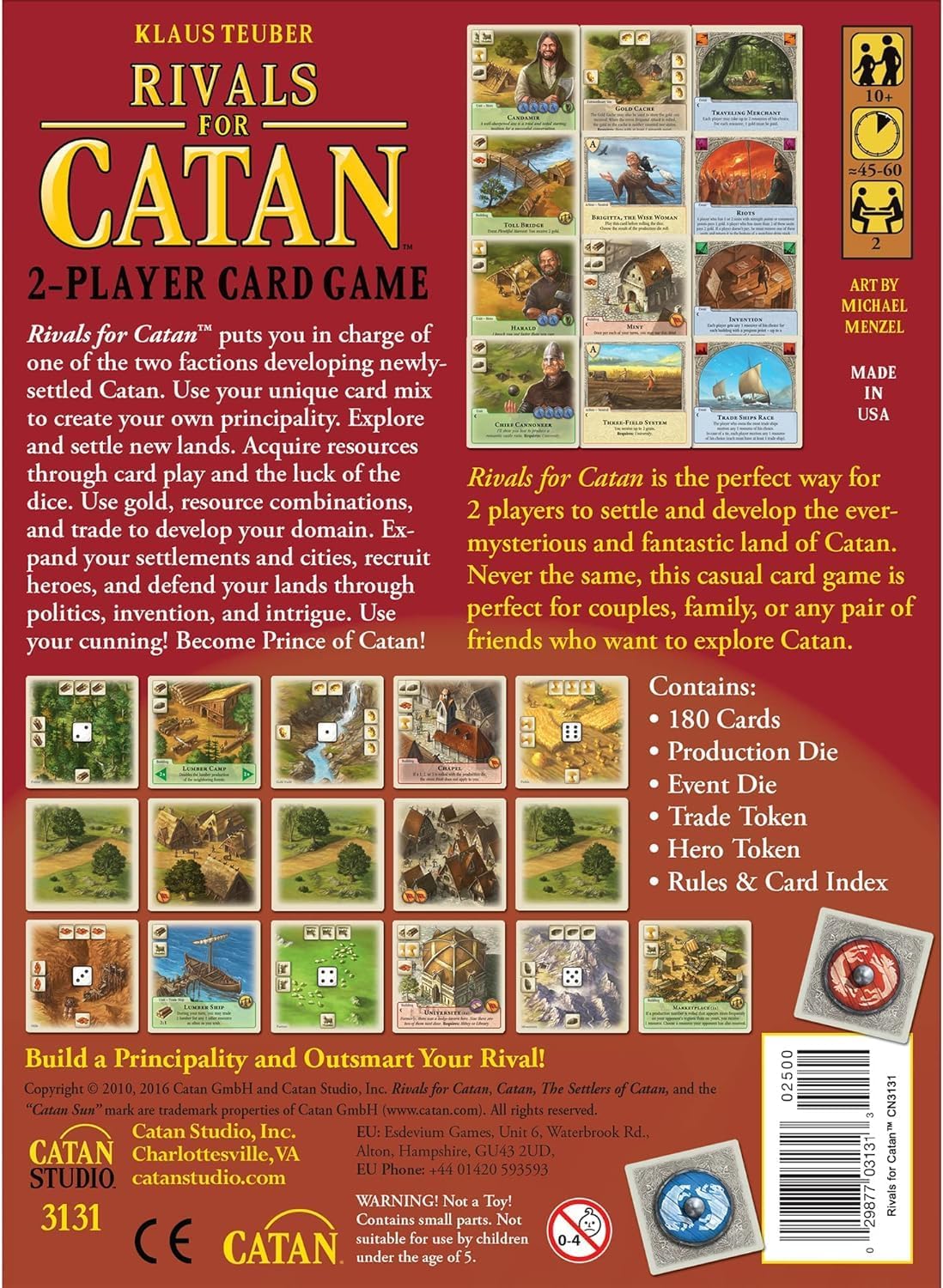 Catan Studio Rivals for Catan - 2 Player Strategy Card Game for Ages 10+ - 45 Minute Playtime