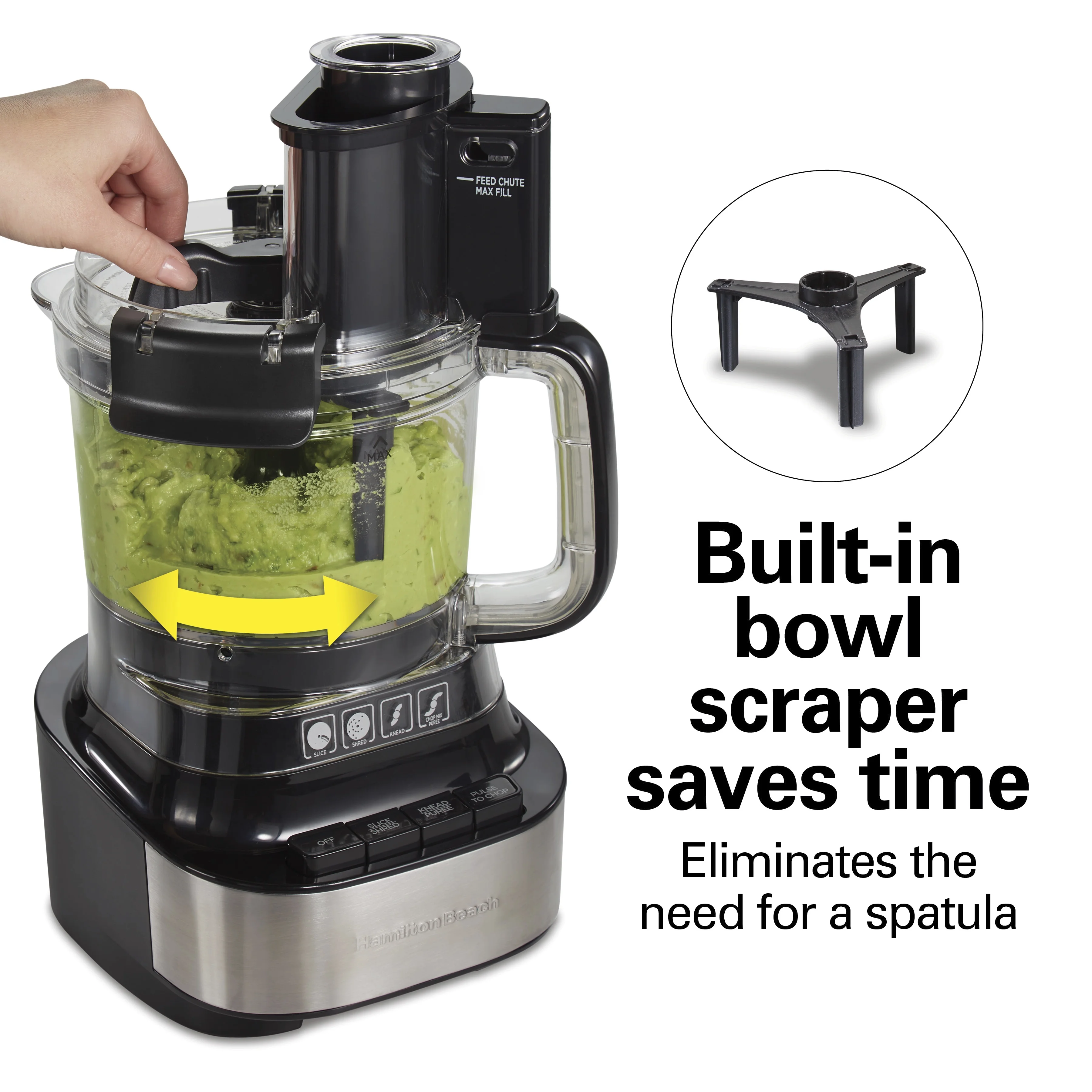 Hamilton Beach Stack & Snap Food Processor with Bowl Scraper, 10 Cup Capacity, Black, New, 70822F