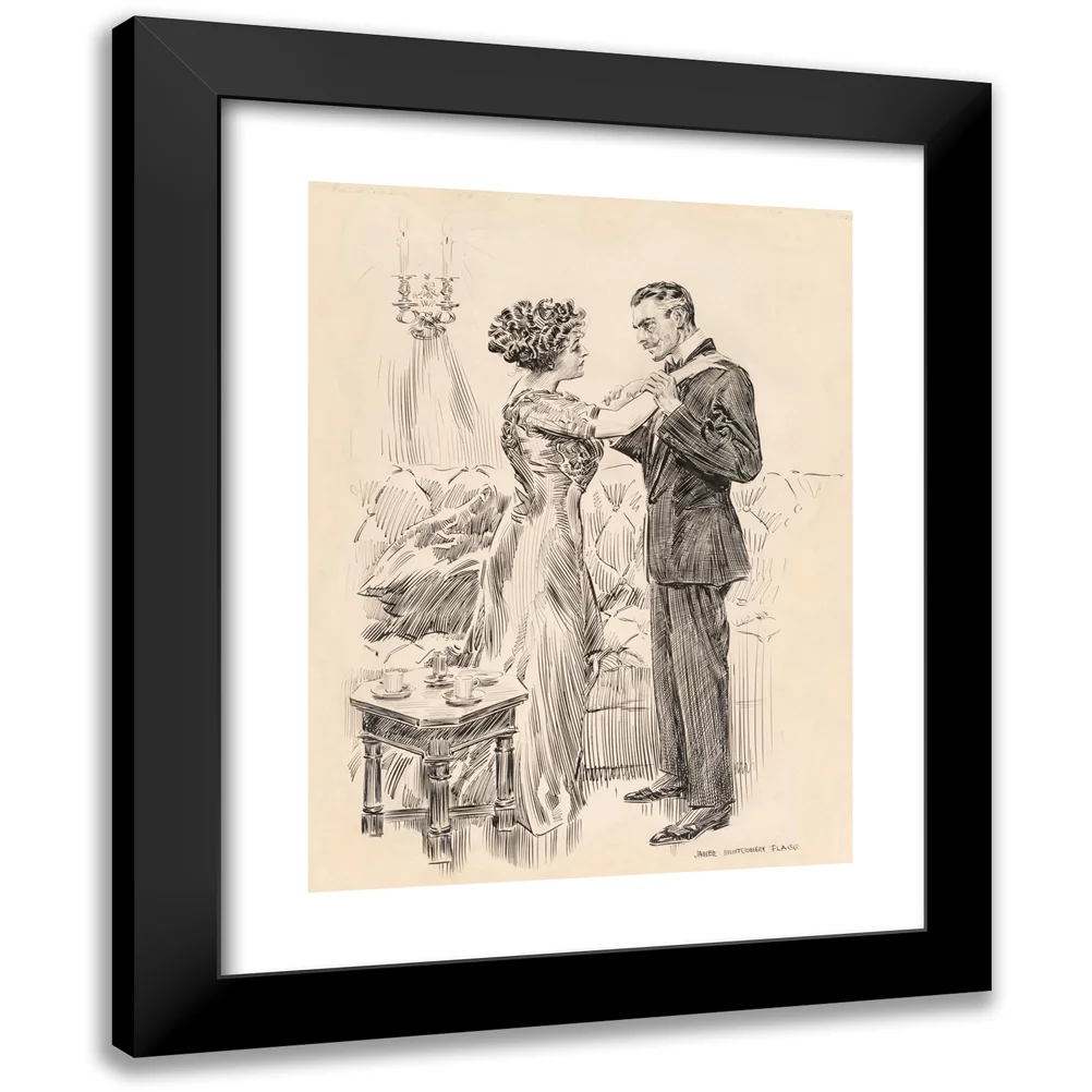 James Montgomery Flagg 15x18 Black Modern Framed Museum Art Print Titled - Don't Make Me Cry, I’M Very Near it (1910)