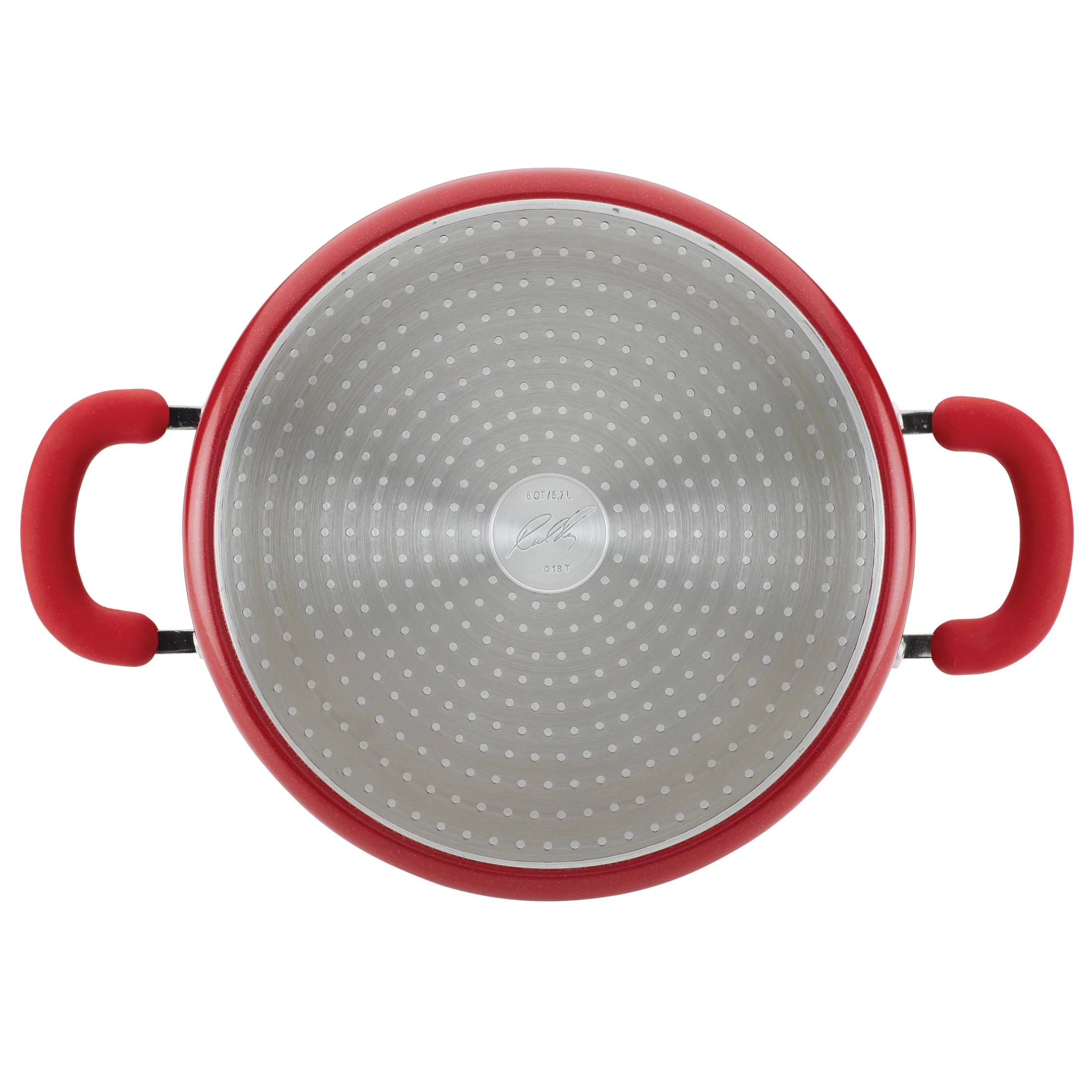 Rachael Ray 6 Qt Create Delicious Aluminum Nonstick Stockpot, Red Shimmer