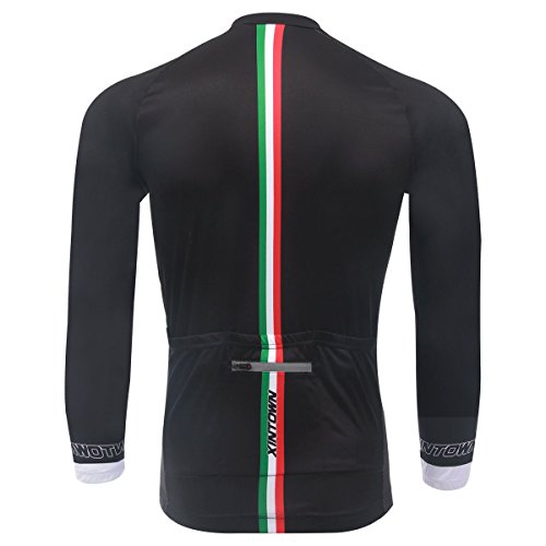 DuShow Fleece Cycling Suit Men Thermal Winter Long Sleeve Cycling Jersey and 3D Padded Long Pants Warm Cycling Set
