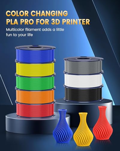 SUNLU PLA+2.0 3D Printer Filament Bundle, 4KG Upgrade PLA+ Filament 1.75mm, Tougher and Stronger, Dimensional Accuracy +/-0.02mm, 1KG per Spool, 4 Packs, Black