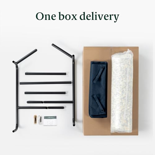 ZINUS Aidan Sling Accent Chair, Metal Framed Armchair with Shredded Foam Cushioning, Black