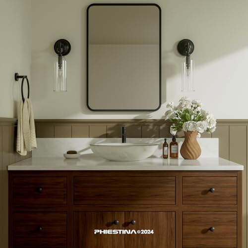 Phiestina Brushed Gold One Hole High Bathroom Vessel Sink Faucet, Single Hole Single Handle Tall Bathroom Faucet, with Pop Up Drain and Water Supply Line,FH01-BG-V