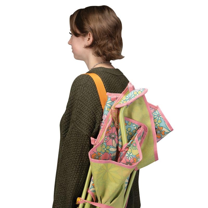 GCI Outdoor Comfort Pro Rocker Camping Chair | Portable Folding Rocking Chair with Durable Armrests & Drink Holder — Floral