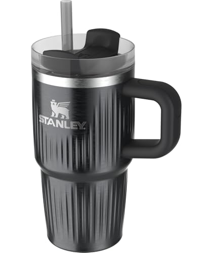 STANLEY Quencher H2.0 Tumbler with Handle and Straw 30 oz | Flowstate 3-Position Lid | Cup Holder Compatible for Travel | Insulated Stainless Steel Cup | BPA-Free | Black Chroma