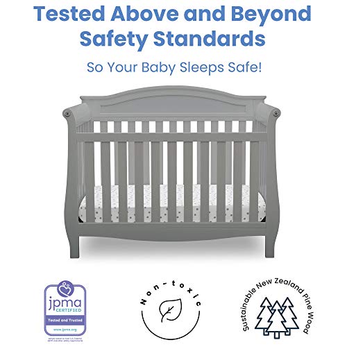 Delta Children Lancaster 4-in-1 Convertible Baby Crib, Bianca White