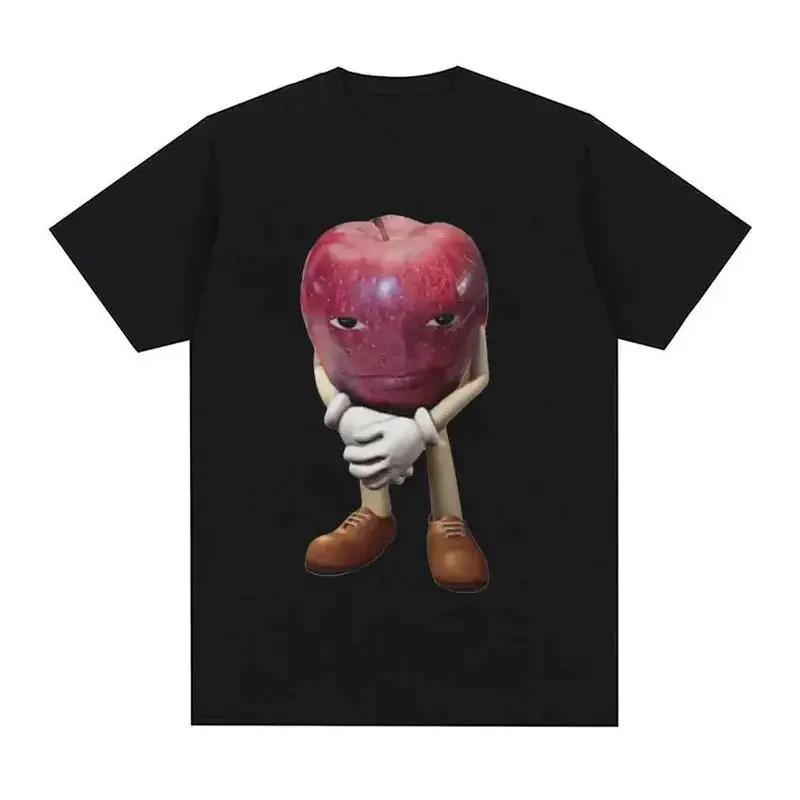 Unisex Funny Me Asf Apple Face Meme Cotton Tee, Retro Casual Golf Gift T-Shir