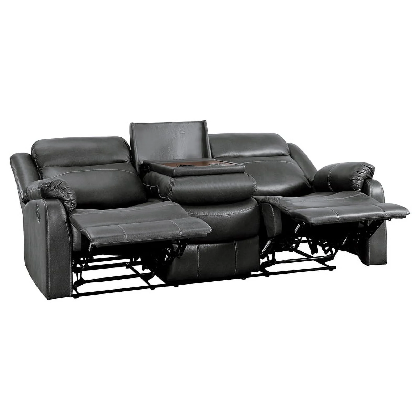 Lexicon Yerba Microfiber 2-Piece Manual Reclining Sofa Set in Dark Gray