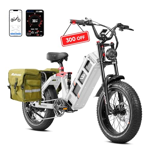 eAhora Juliet Ⅱ 【2024 New】 Peak 1700W 34Mph Electric Bike(with Rear Rack Bag) 52V 60Ah 100+ Miles Long Range Electric Bike 20