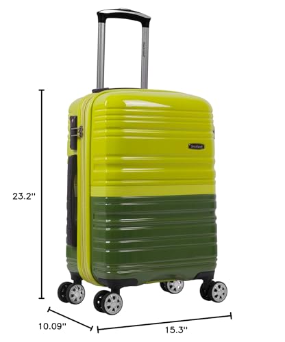 Rockland Melbourne Hardside Expandable Luggage with Spinner Wheels, 2TONENAVY, 2 Piece (20/28)
