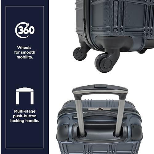 Ben Sherman Nottingham Lightweight Hardside 4-Wheel Spinner Travel Luggage, Charcoal, 28-Inch Checked