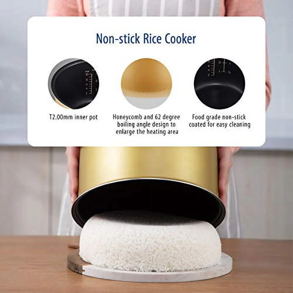 COMFEE' 5.2Qt Asian Style Programmable All-in-1 Multi Cooker, Rice Cooker, Slow Cooker, Steamer, Saute, Yogurt Maker, Stewpot with 24 Hours Delay Timer and Auto Keep Warm Functions