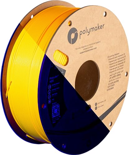 Polymaker ABS Filament 1.75mm Black, ABS 3D Printer Filament 1.75mm Heat Resistant 1kg - PolyLite ABS 3D Printing Filament 1.75mm, Strong & Durable, Dimensional Accuracy +/- 0.03mm