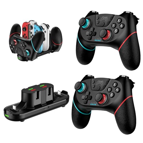 VidPPluing 2 Pack Switch Controllers, Wireless Switch Pro Controller for Switch 2/Switch/Lite/OLED, Game Controller with Motion Sensor/Vibration/Turbo/Wakeup/Charging Cable