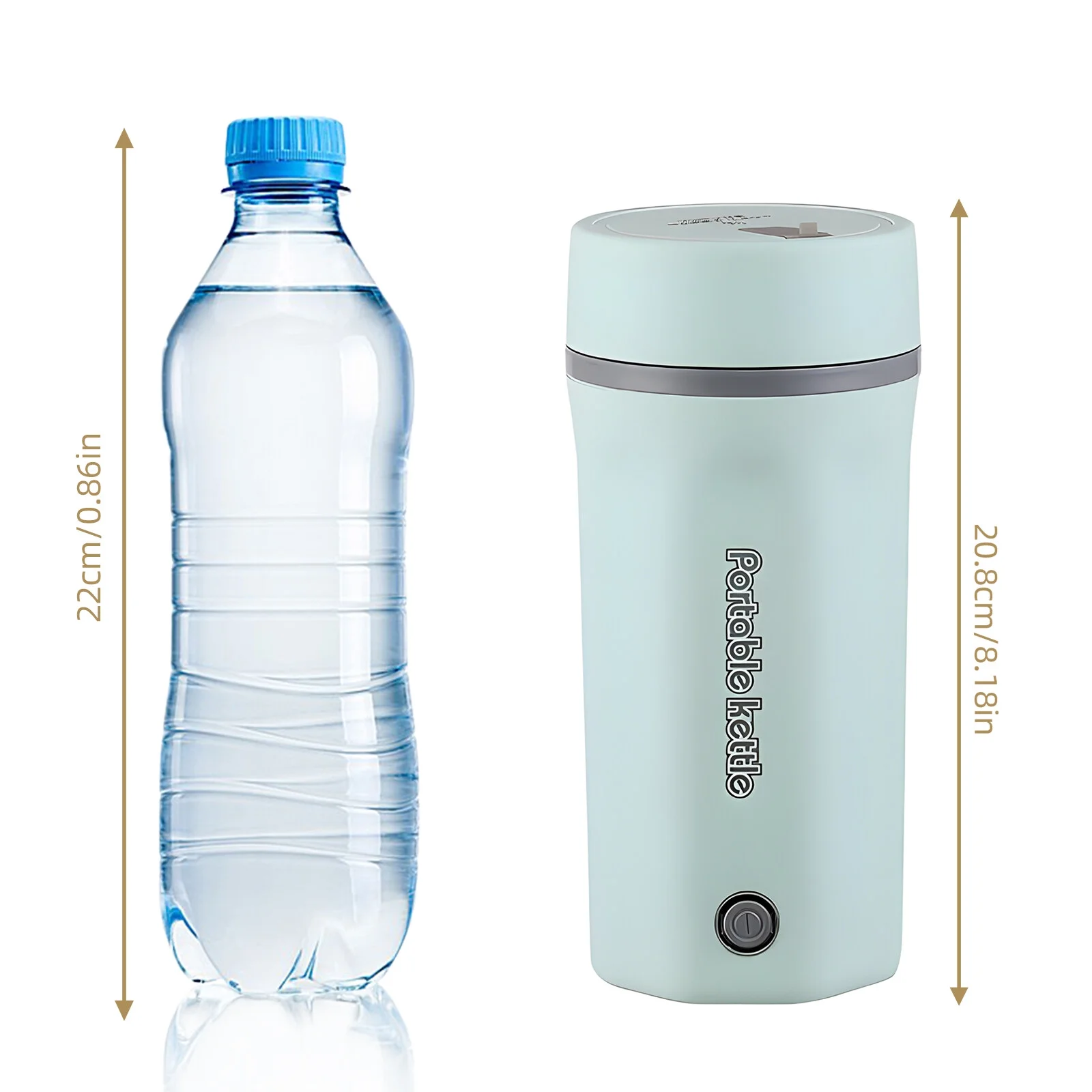 Leyfeng Portable Travel Electric Kettle 500ml Stainless Steel Portable Electric Kettle for Boiling Water 300W Leak Proof Dual-wall Personal Hot Water Boiler with Keep Warm Function