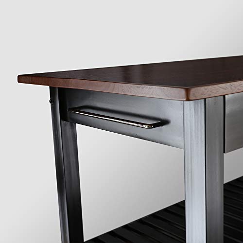 Casual Home Kitchen Island with Solid American Hardwood Top, Natural/White, 40