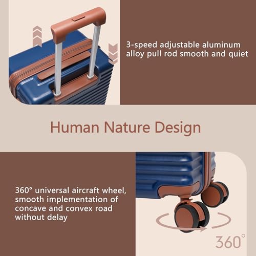 20-Inch Carry on Luggage,Carry-on Suitcase with Spinner Wheels and TSA Lock, 22x14x9 Airline Approved,Hardside Lightweight Travel Carry-on Luggage,Small Rolling Luggage (Beige, 20 Inch)