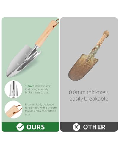 9-Piece Premium Gardening Tool Set for Women - Heavy Duty Stainless Steel Rust-Proof Tools with Fashion Storage Tote | Perfect Gardening Gifts for Mom, Mother's Day, Birthday & Outdoor (Green)