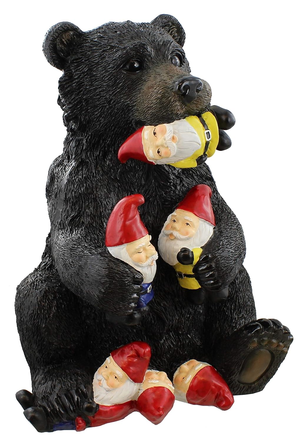 Jumbo Black Bear/Garden Gnome Statue - Lawn Patio Art Sculpture