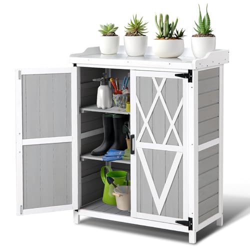 Outdoor Potting Bench with Storage - 37