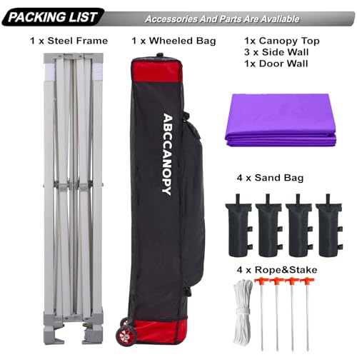 ABCCANOPY Easy Pop Up Canopy Tent with Sidewalls 10x10 Commercial -Series, White