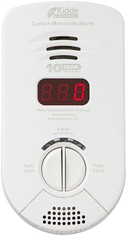 Kidde Bedroom Plug-in Carbon Monoxide Detector Alarm with Sealed Lithium Battery Backup and Digital Display | Model 900-0282 | KN-COP-DP-10YB, White