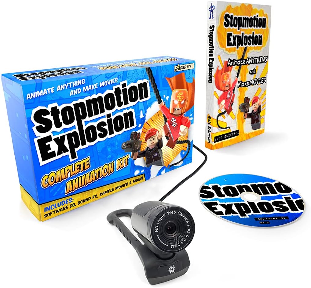 Stopmotion Explosion: Complete HD Stop Motion Animation Kit | Stop Motion Animation Software with Full HD 1080P Camera, Animation Software & Book (Windows & OS X)
