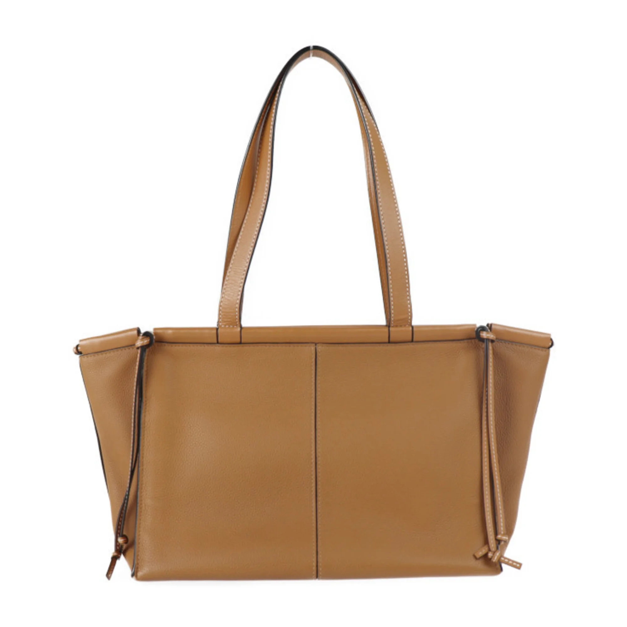 Pre-Owned LOEWE Loewe Cushion Tote Small Bag 309.12AA93 Calf Leather Camel Brown Shoulder (Good)