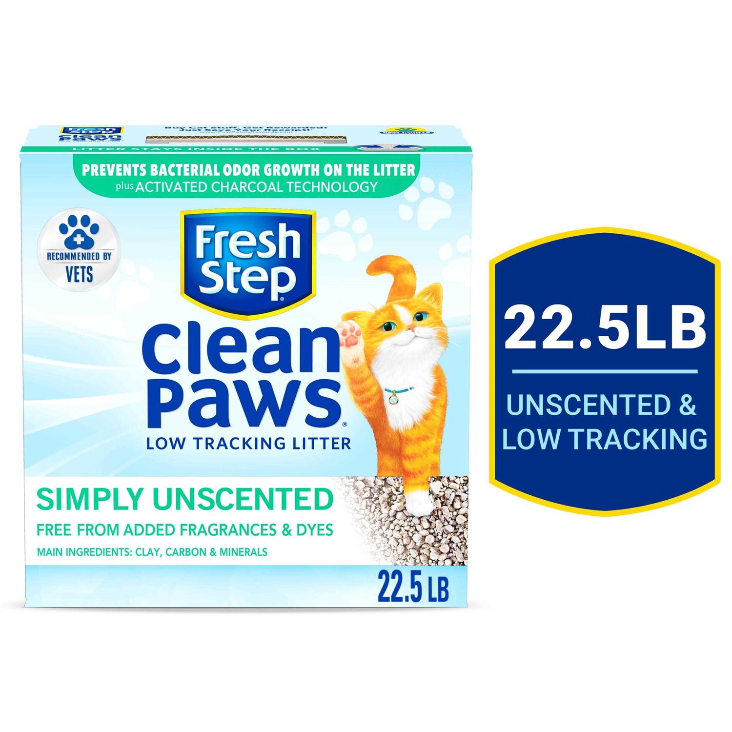 Fresh Step Clean Paws Simply Unscented Clumping Cat Litter - Pet Supplies online store