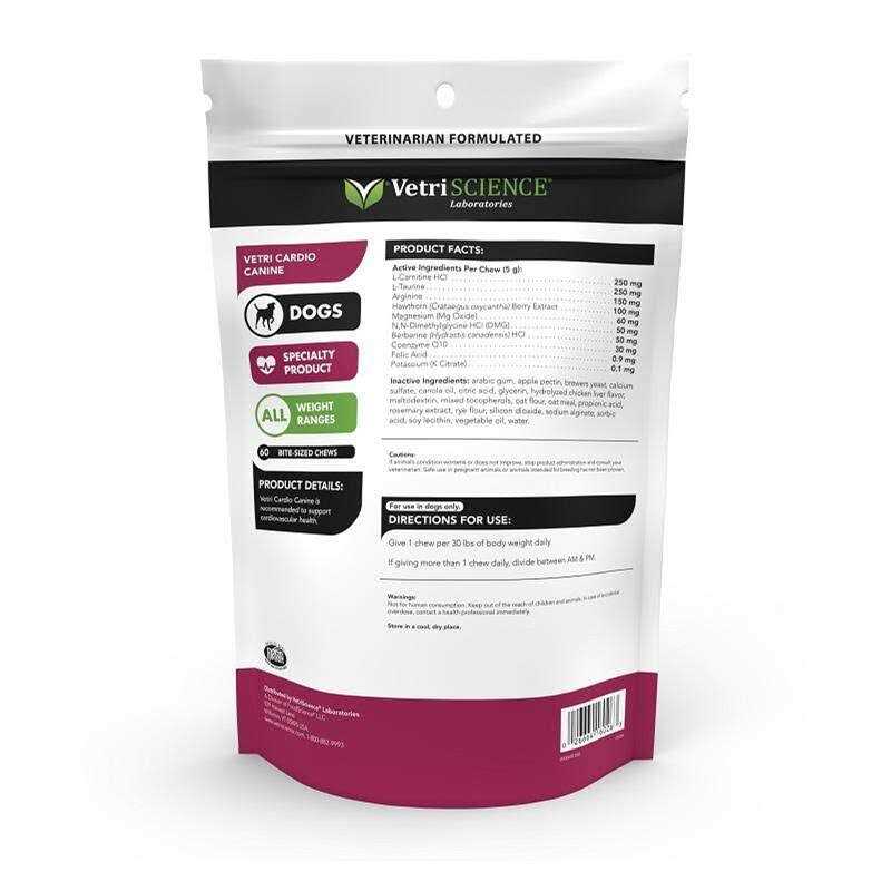VetriScience Vetri-Cardio Canine 60 Bite-Sized Chews - Pet Supplies online store