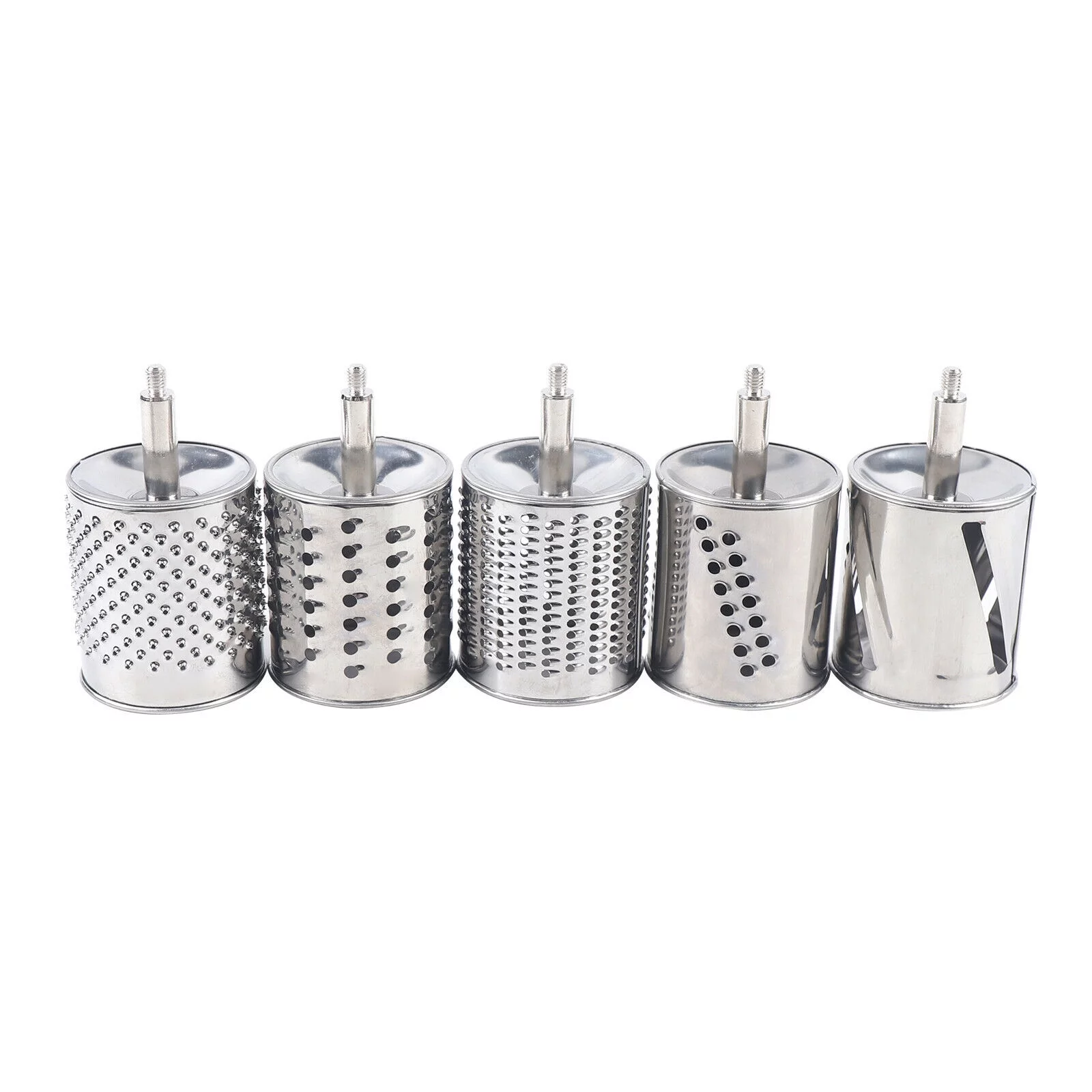 Stainless Steel Food Grater Rotary Drum Slicer Shredder Grinder with 5 Blades