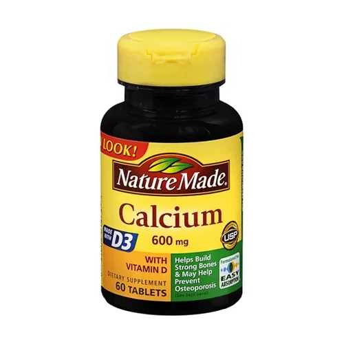 Natures Made Calcium 600 Mg Supplement With Vitamin D Tablets - 60 Ea, 2 Pack