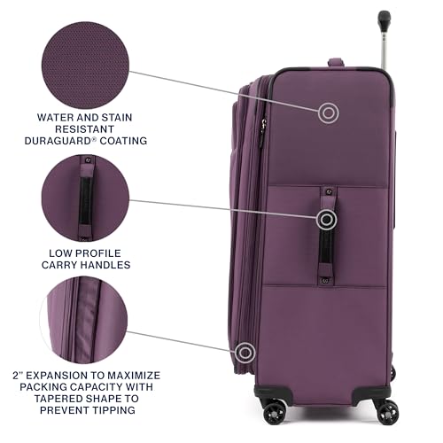 Travelpro Tourlite Softside 2-Piece Set, Expandable Luggage with 4 Spinner Wheels, Lightweight Suitcase, 21