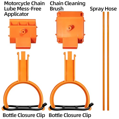 Motorcycle Chain Cleaning Kit, Bike Chain Oiler, Chain Lube Tool Kit for Motorsport Motorcycle, Bike Chain Cleaner, Streetbike Chain Oiler, (Applicable Sizes Include 428, 520, 525, 530 Chains)