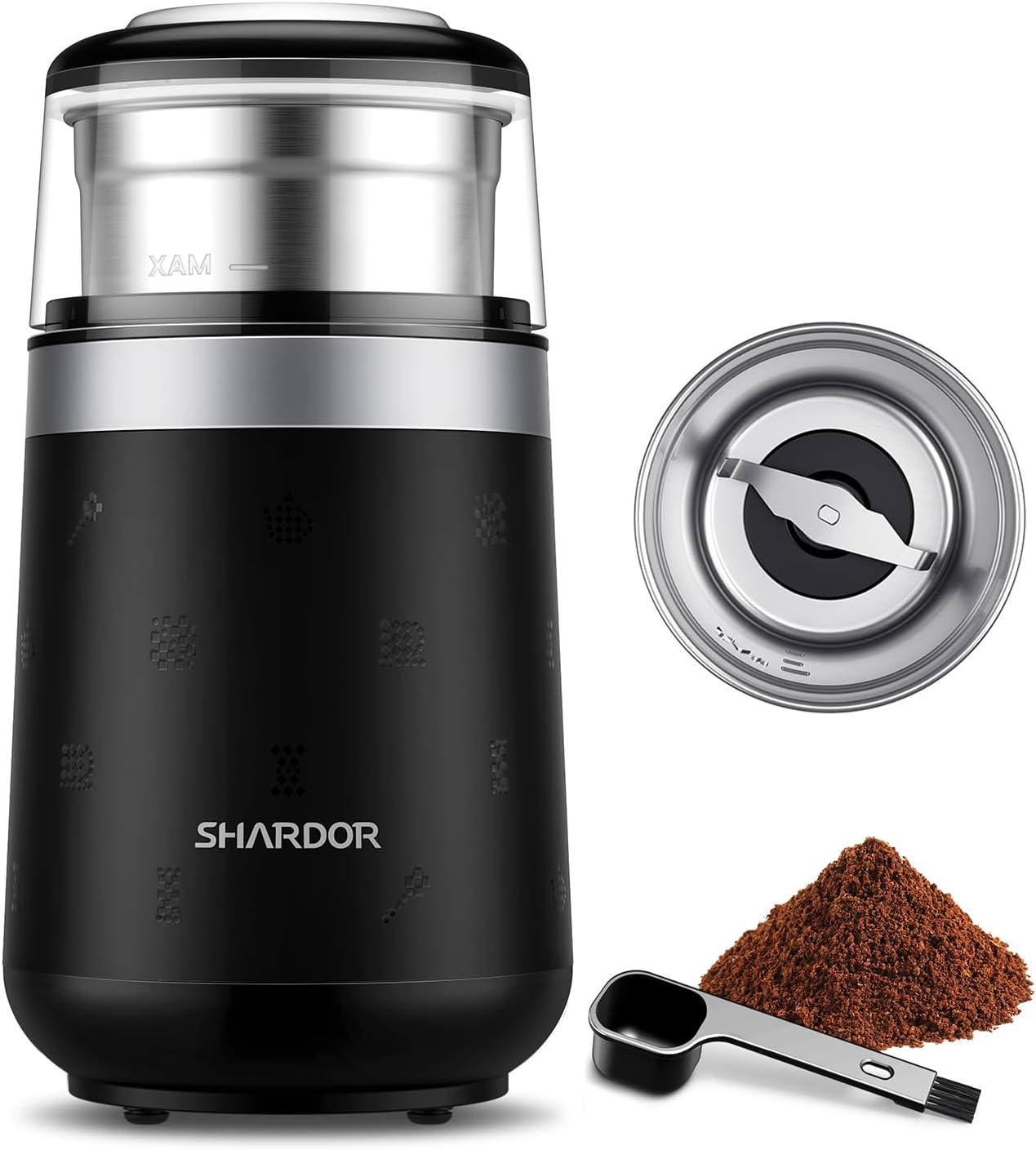 SHARDOR Silent Spice Grinder for Quiet Grinding, Coffee Bean Grinder Electric for Espresso, Herb Grinder for Home Use, Black