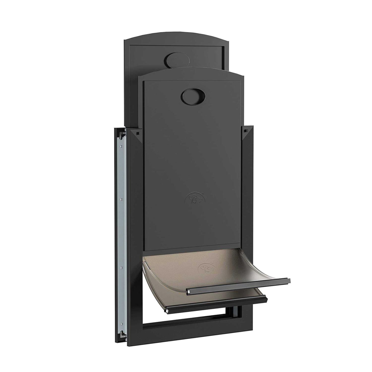 hardlight weatherproof dog door with sliding lock panel, tunnel adjustable, double flap dog door and cat door, strong and dur - Pet Supplies online store