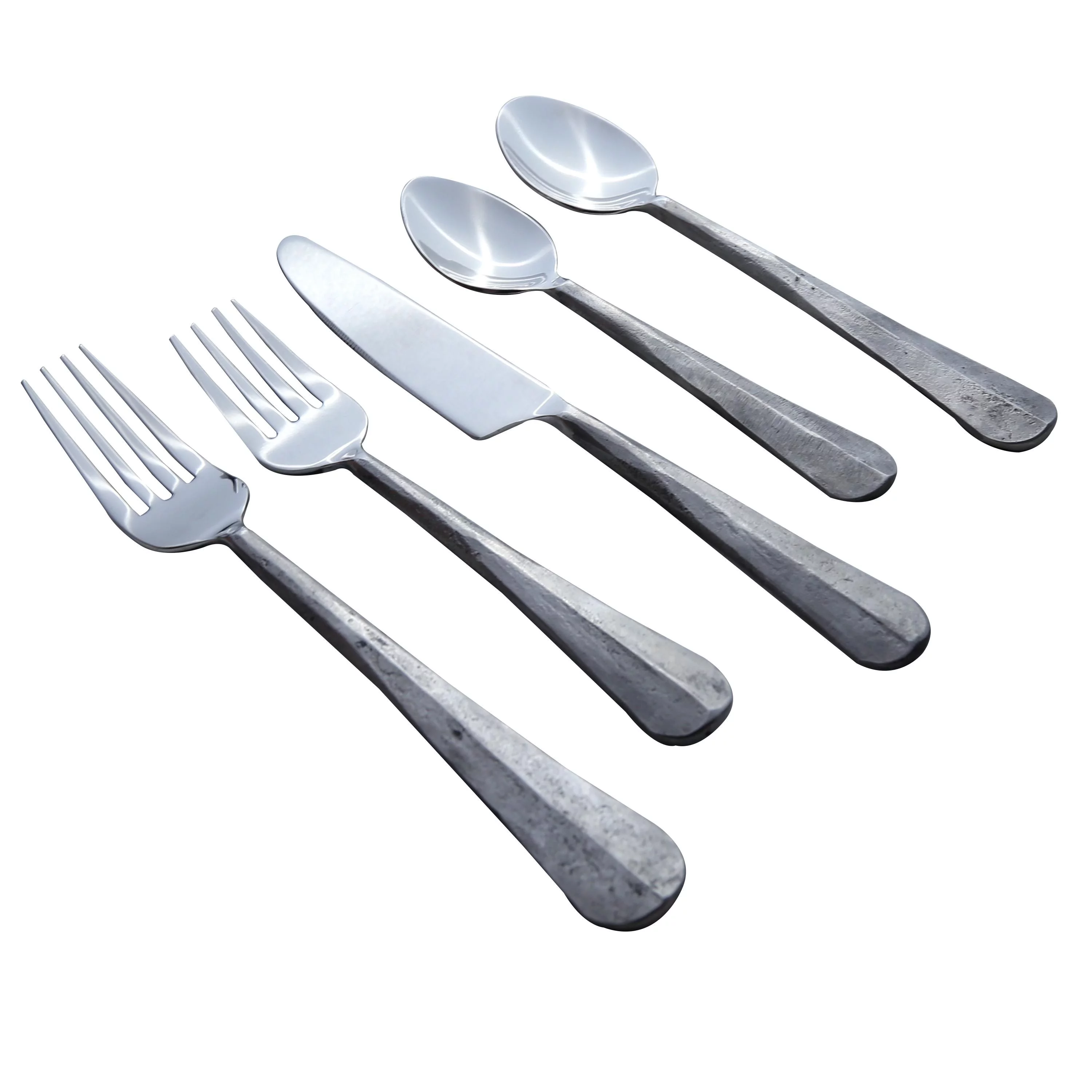 Inox  Ridge Design 5-piece Nascent Steel Flatware Set