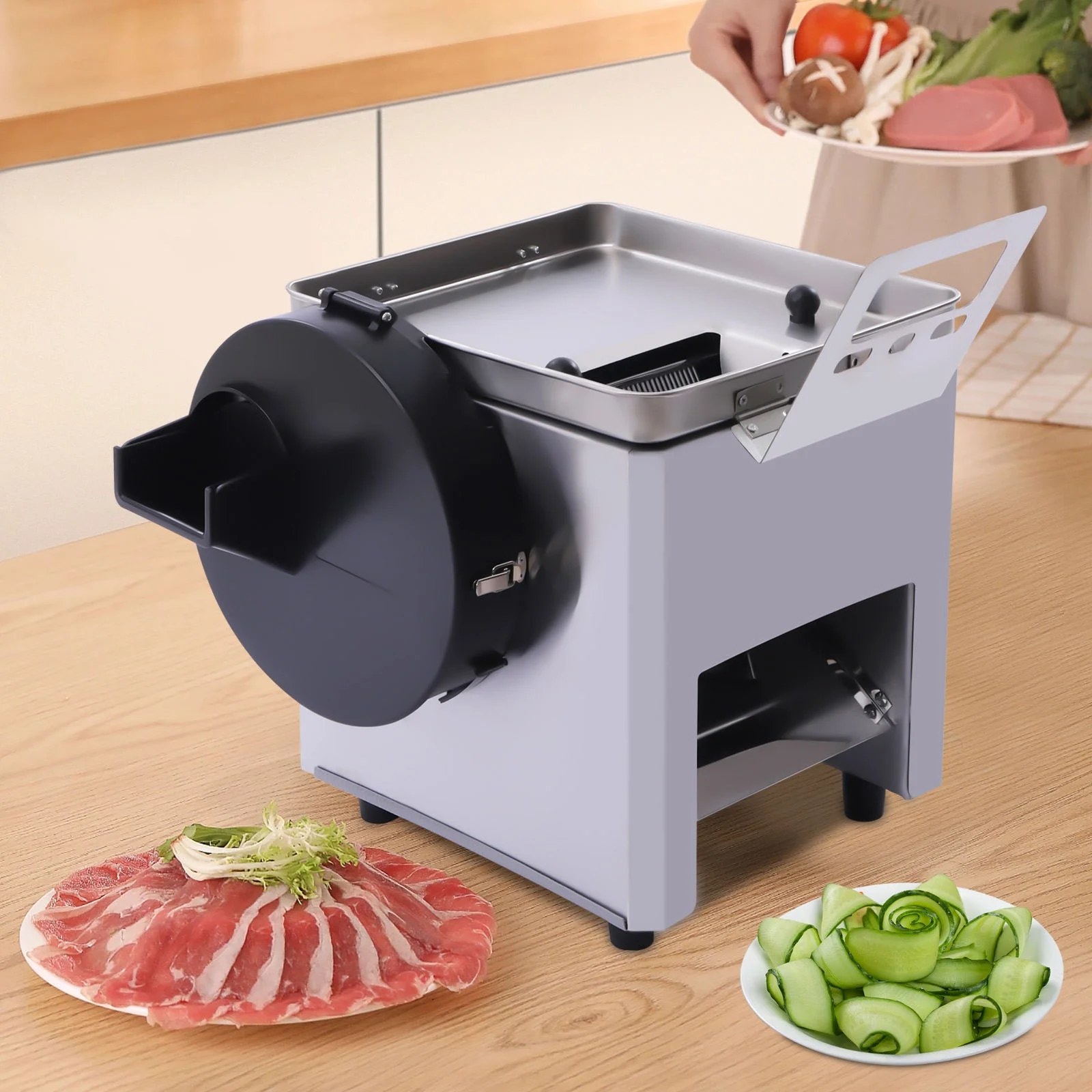 Wuzstar Commercial Meat Cutter Machine Stainless Steel Electric Vegetable Slicer Food Strips Cubes Cutting Machine,850w