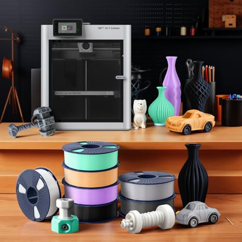 PETG Filament 1.75mm 2025 Upgrade Spool Compatible with Bambulab Refill Filament, 2kg(4.4lbs) SUNLU PETG 3D Printer Filament, 1.75mm Dimensional Accuracy +/- 0.02mm, Black+Black Bundle