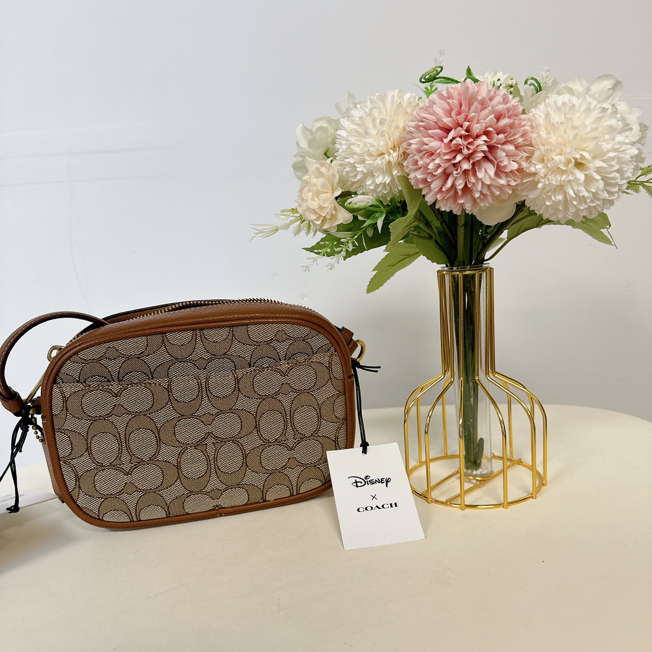 Coach CN034 Disney Mini Jamie Camera Bag in Signature Jacquard Mickey Mouse IN Khaki Multi