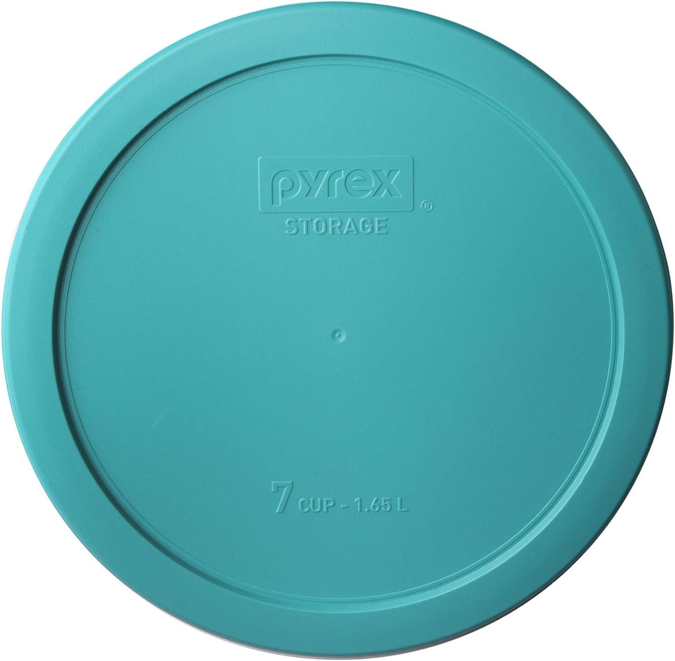 Pyrex Bundle - 4 Items: (2) 7203 6/7-Cup Glass Bowls, (2) 7402-PC 6/7-Cup Turquoise Plastic Lids Made in the USA