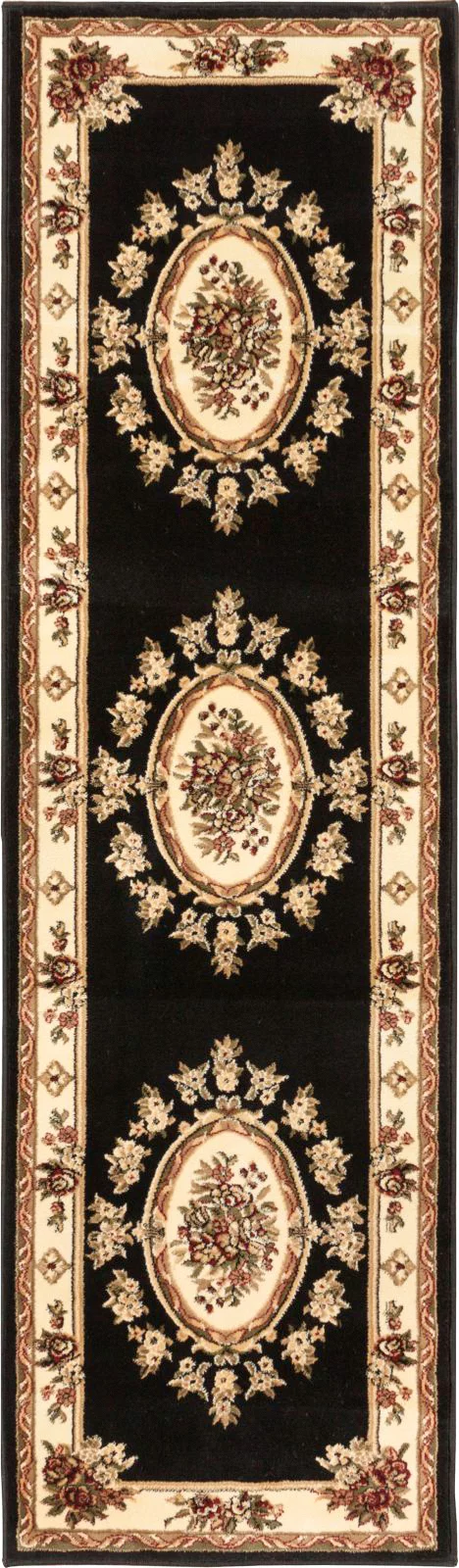 Well Woven Timeless Le Petit Palais Medallion Oriental Black 2'7