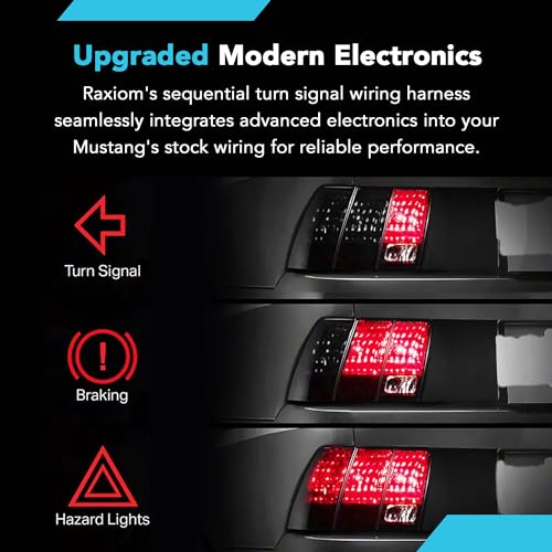 Raxiom Tail Light Sequencer Harness Kit with Tuning Plug and Play Wire Fits Mustang 1996-2004 Excluding 1999-2001 Cobra