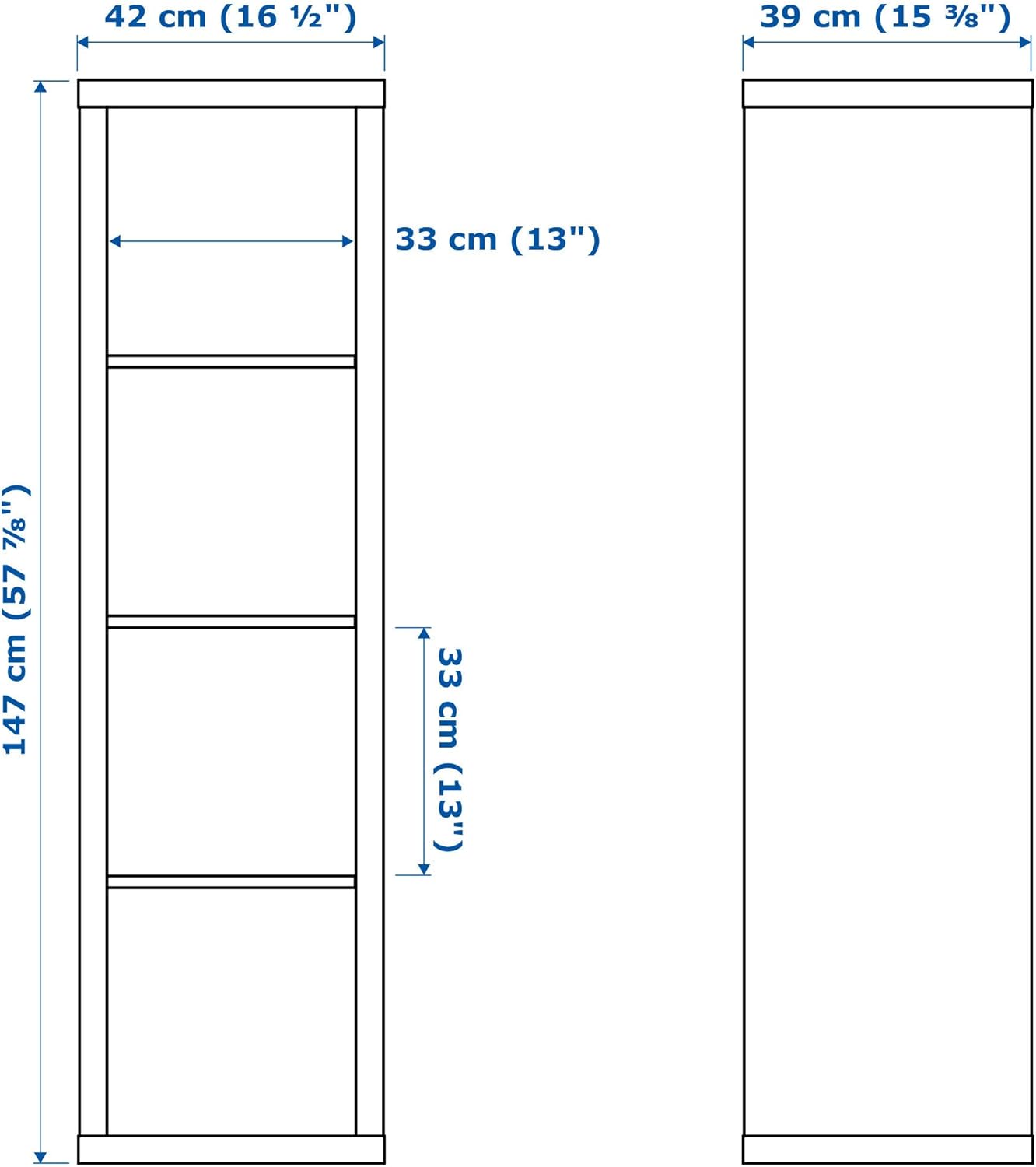 Ikea Kallax Bookcase Shelving Unit Display Black Brown Modern Shelf