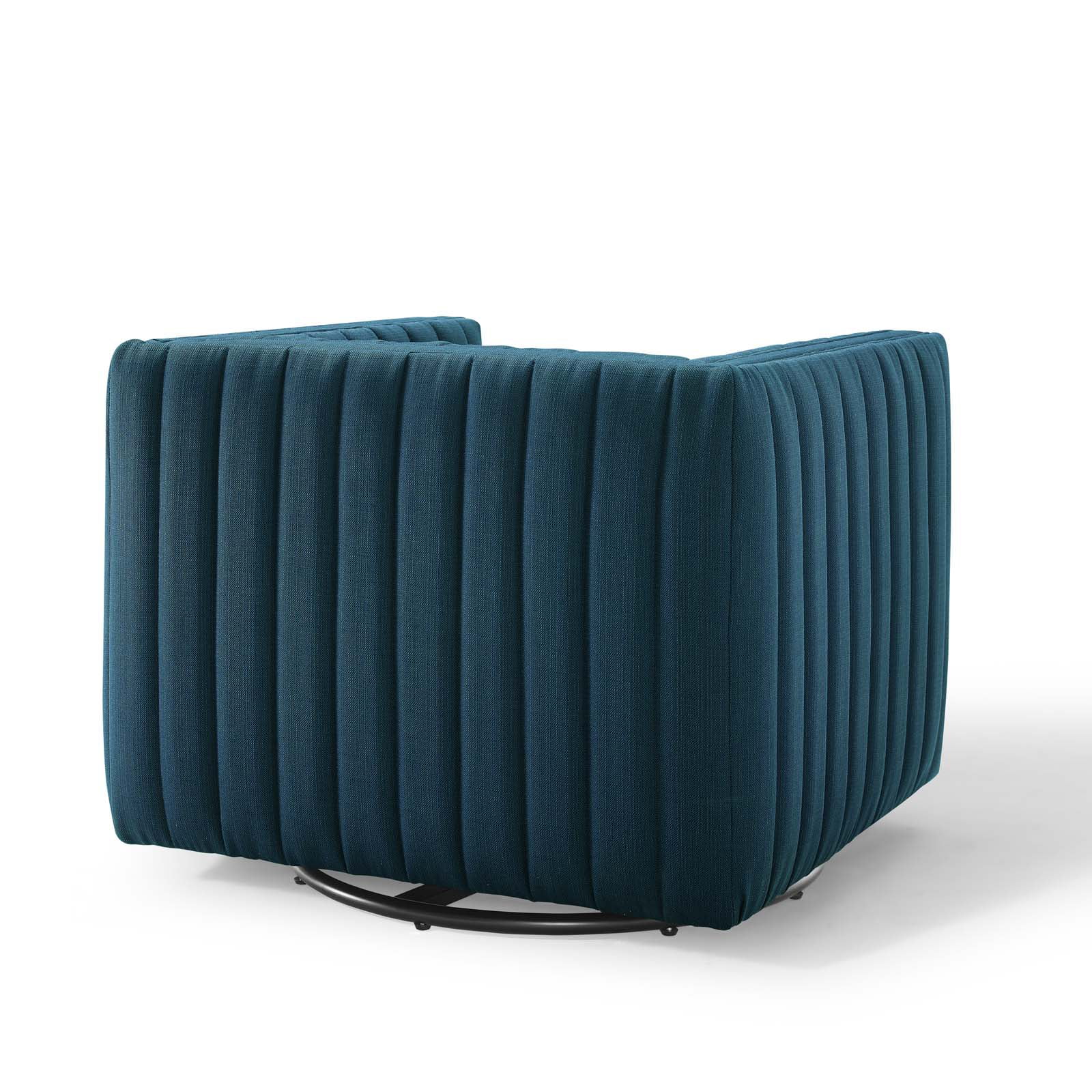 Modway Conjure Tufted Swivel Upholstered Armchair in Azure